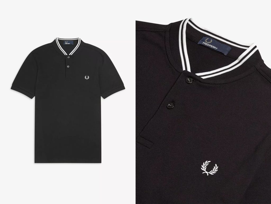 M4526 Bomber Collar Pique Polo by Fred Perry in Black