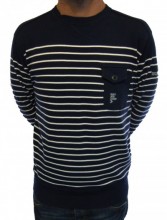 Bibury Stripe Crew Neck Knitwear by Duck and Cover