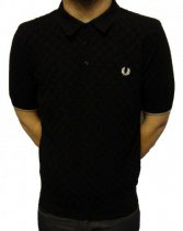 K7247 Chequerboard Textured Knitted Polo Shirt by Fred Perry