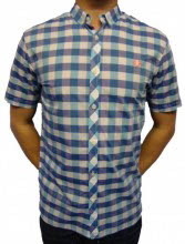 M7345 Short Sleeve Large Gingham Shirt M7345 Short Sleeve Large Gingham Shirt