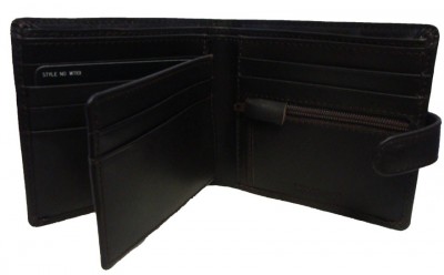 WT101 Popper Leather Wallet garment details