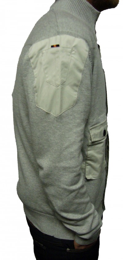 Crossy Funnel Neck Button Knitwear garment details
