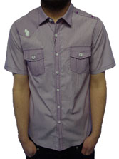 Firm H/S Cotton Check/Stripe Shirt by 