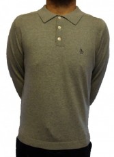 1DFG0123 Long Sleeve Knitted Polo Shirt by Penguin