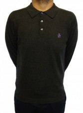 1DFG0123 Long Sleeve Knitted Polo Shirt by Penguin