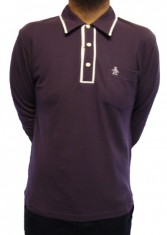 1BBK0279 Earl Long Sleeve Retro Polo Shirt 