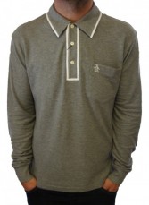 1BBK0279 Earl Long Sleeve Retro Polo Shirt 