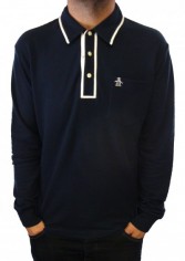 1BBK0279 Earl Long Sleeve Retro Polo Shirt 
