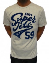 Superflow Jets Entry Flocked T Shirt by Superdry