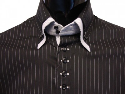 Sorrento Double Collar Stripe Shirt garment details