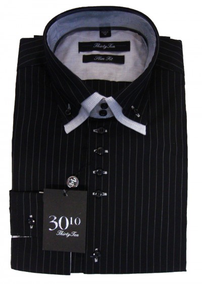 Sorrento Double Collar Stripe Shirt garment details