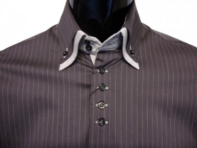 Sorrento Double Collar Stripe Shirt Sorrento Double Collar Stripe Shirt garment details