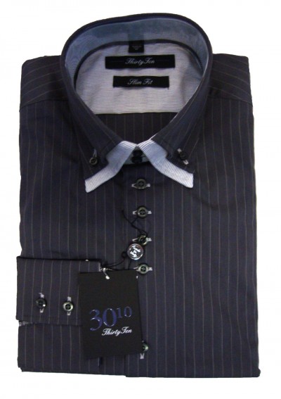 Sorrento Double Collar Stripe Shirt Sorrento Double Collar Stripe Shirt garment details