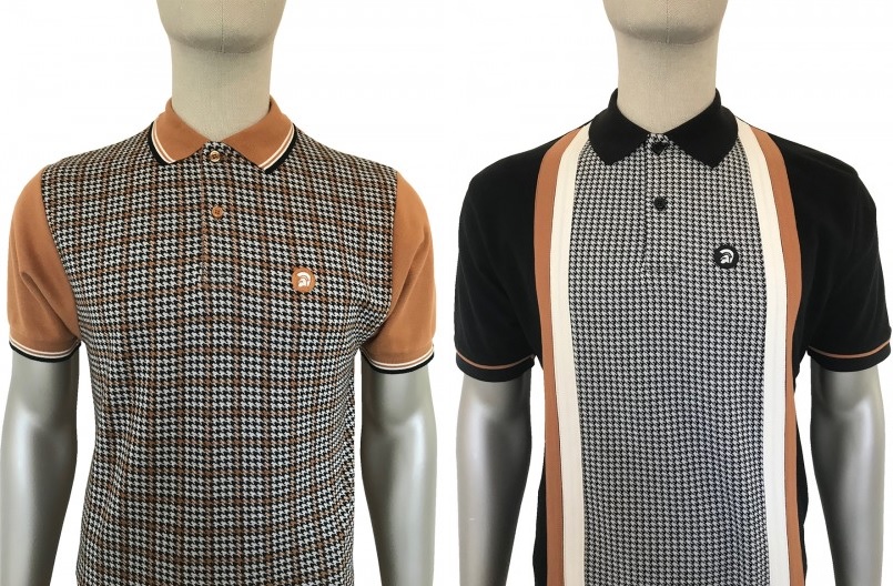 Houndstooth Front Polo and Cut & Sewn Houndstooth Polo