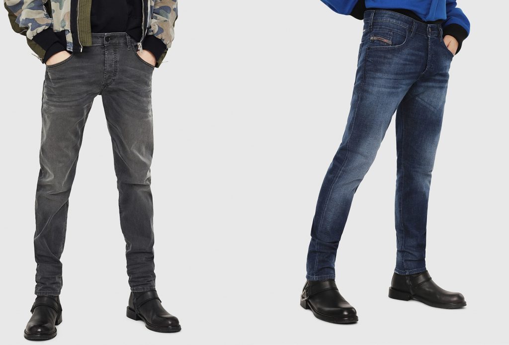 D-Bazer Tapered Jean by Diesel | Washed Black, Medium Blue