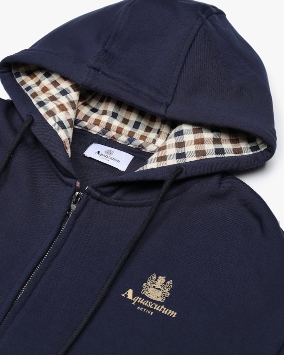 Small Logo Full Zip Hoodie Navy-11