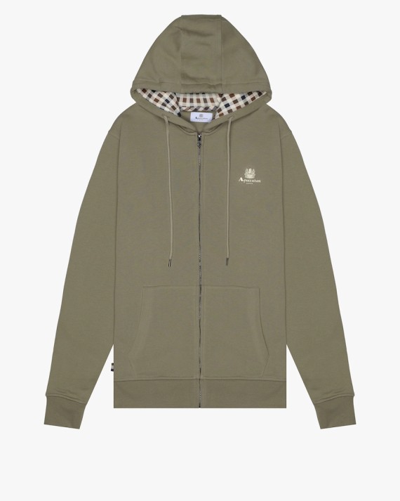 Small Logo Full Zip Hoodie Army/Green-06