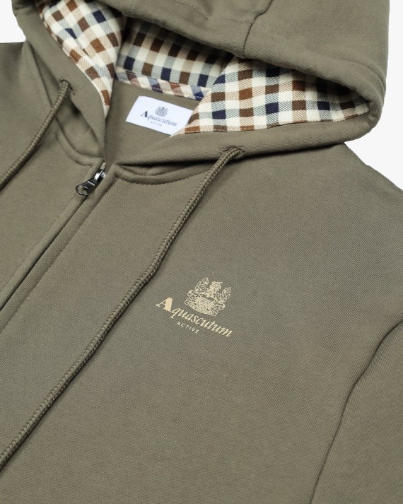 Small Logo Full Zip Hoodie Army/Green-06
