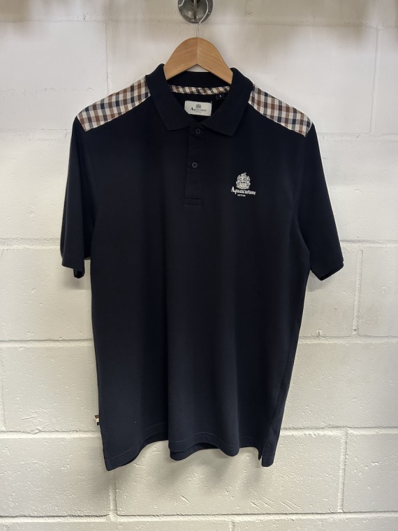 Club Check Detail Polo Shirt Navy-11