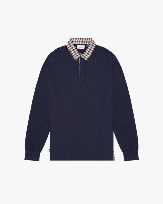 Long Sleeve Club Check Collar Polo