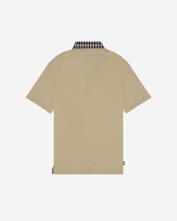 Club Check Collar Polo Khaki-38