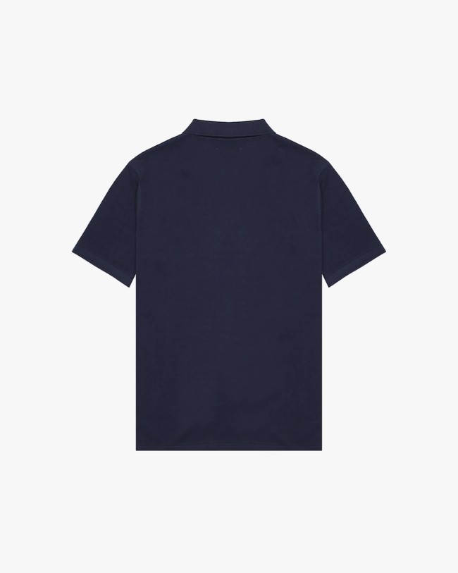 Rubber Patch Pique Polo Navy-11