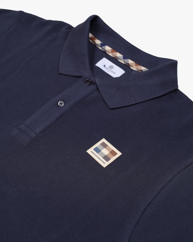 Rubber Patch Pique Polo Navy-11