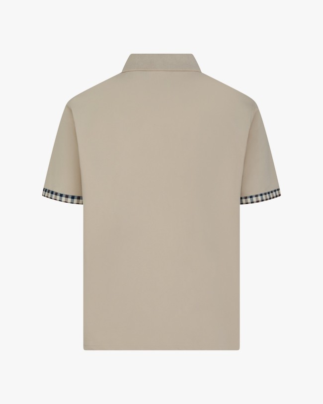 CC Stretch Pique Sleeves Polo Beige-03