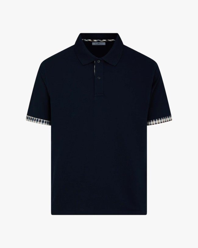 Navy-11 CC Stretch Pique Sleeves Polo