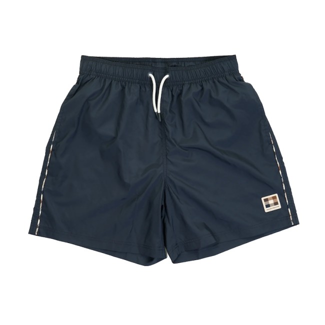 Club Check Piping Beach Shorts Navy-11