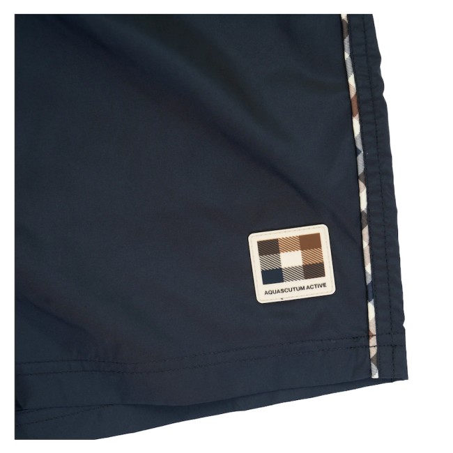 Club Check Piping Beach Shorts Navy-11