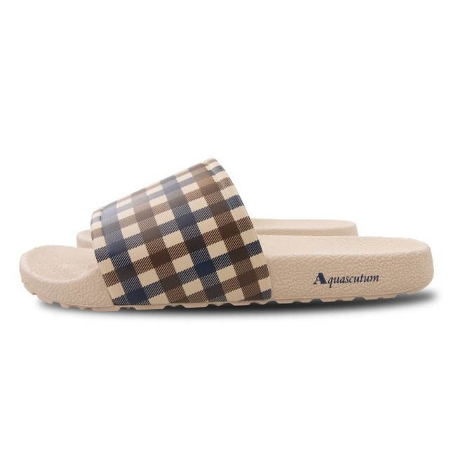 Iconic Club Check Sliders Beige-03