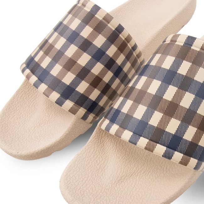 Iconic Club Check Sliders Beige-03