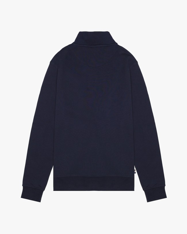 Club Check Shoulder 1/4 Zip Sweat Navy-11