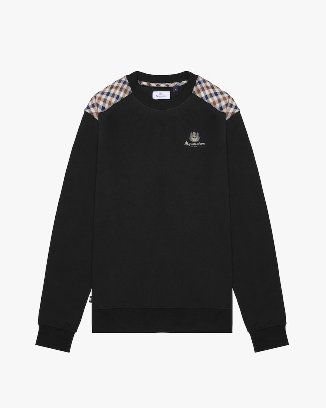Club Check Shoulder Sweatshirt Black-16