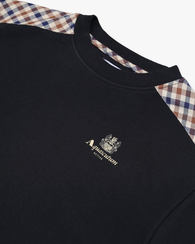 Club Check Shoulder Sweatshirt Black-16