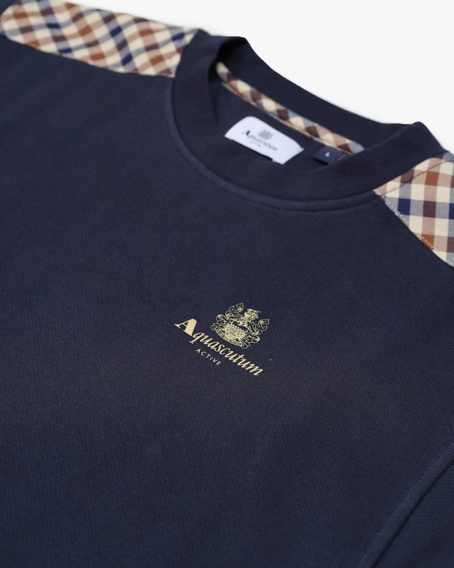 Club Check Shoulder Sweatshirt Navy-11