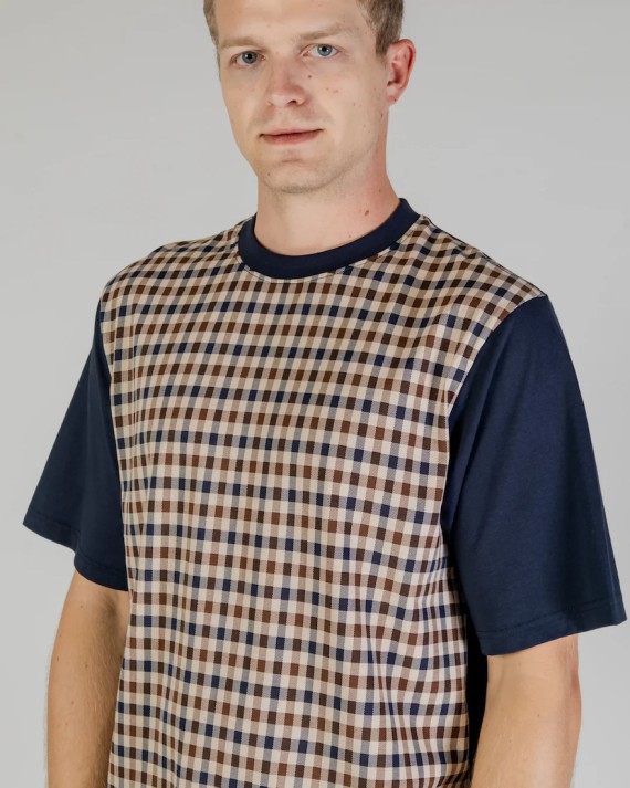 Active Side Club Check T Shirt Navy