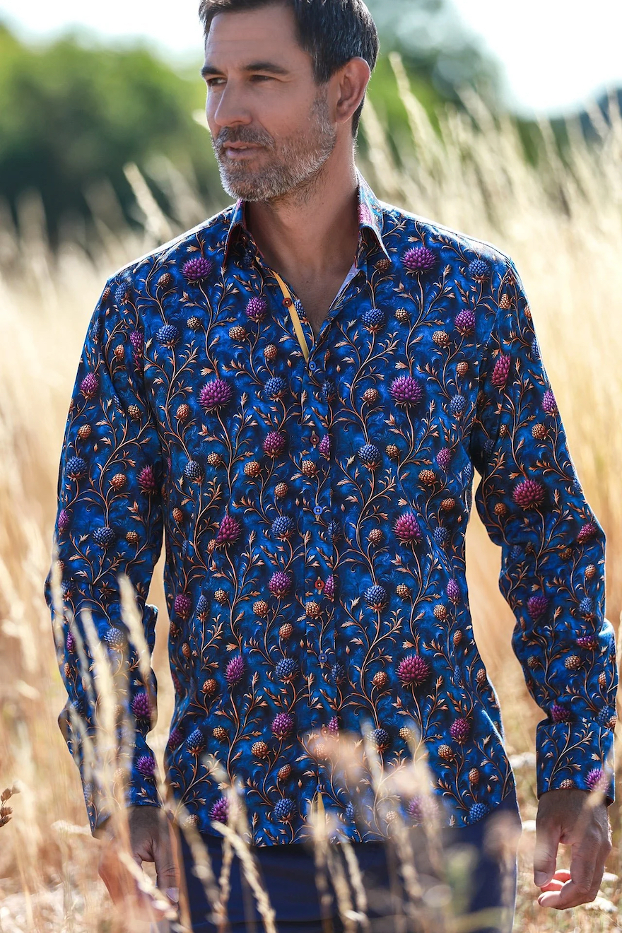 Claudio Lugli Highland Thistles Print Shirt