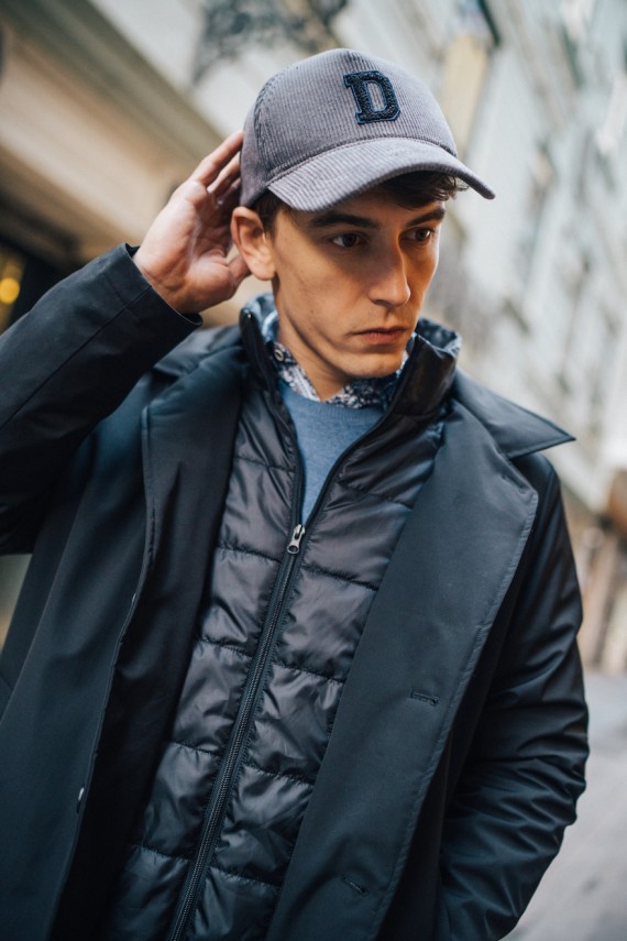 Park Zip Through Padded Rain Coat Navy-50