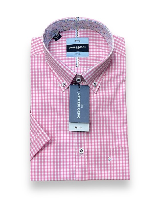 Seu Gingham Check Shirt Pink