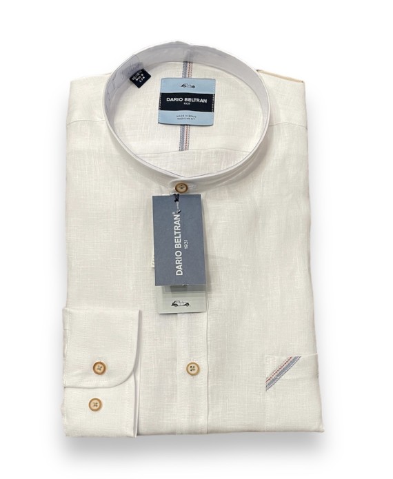Mollina Linen Grandad Shirt White