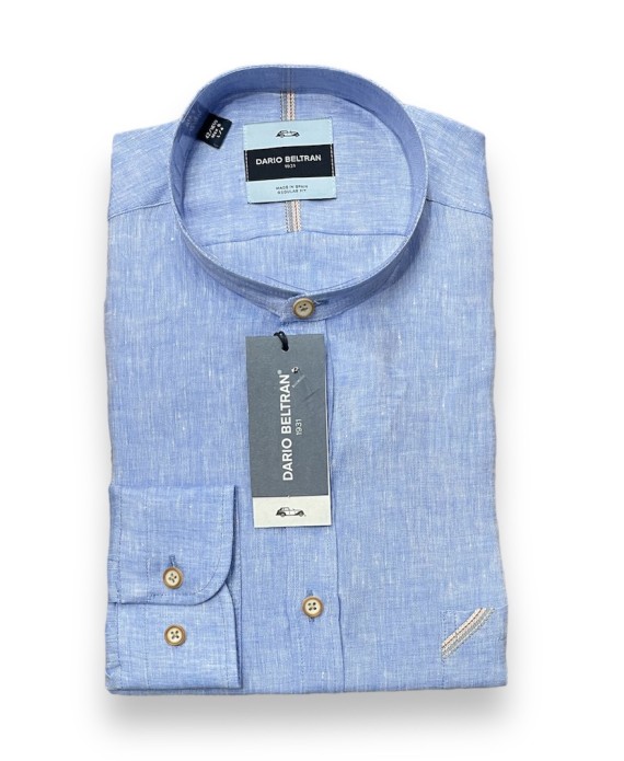 Mollina Linen Grandad Shirt Sky