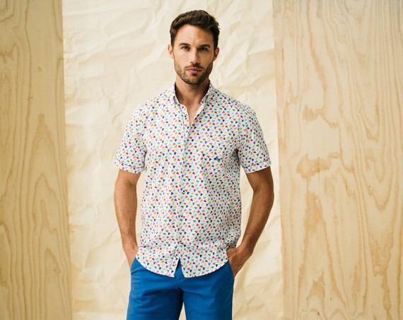 Palao Shuttlecock Print Shirt White