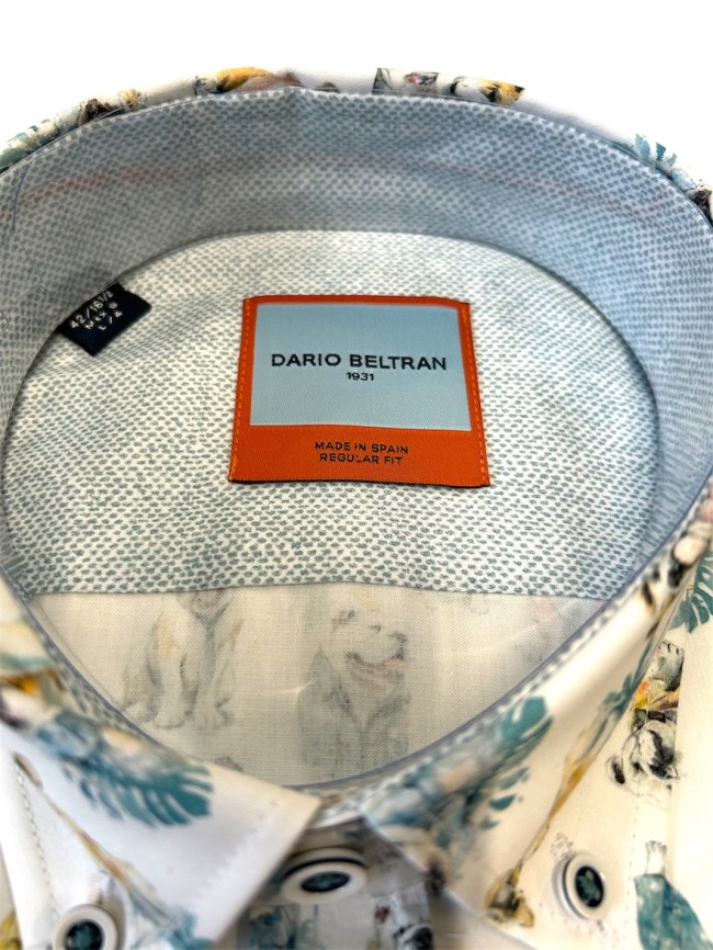 Nacer Bulldog Print Shirt White