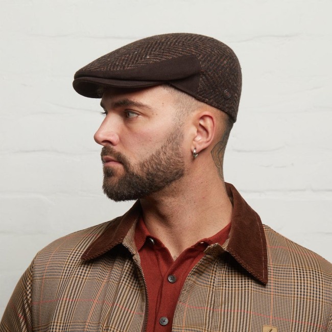 Drake Italian Tweed Cap Chocolate