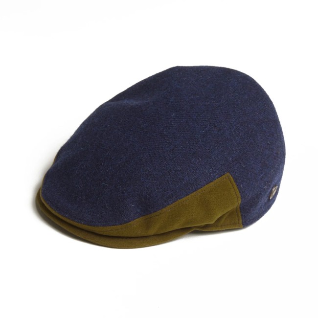 Navy Troy Italian Tweed Cap
