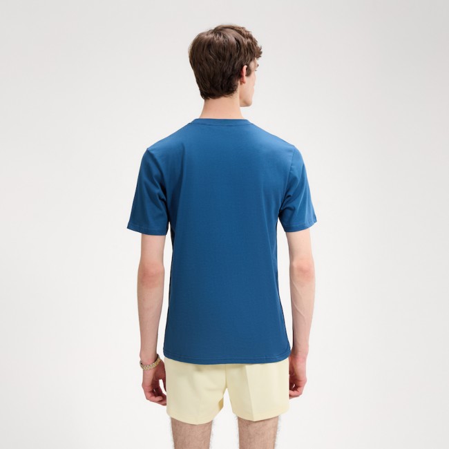 Venire Twin Stripe T Shirt Navy/LightYellow-328