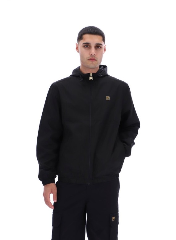 Ian Zip Through Hooded Jacket Black-001
