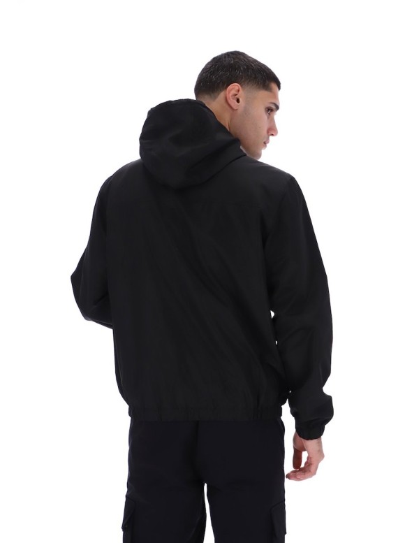 Ian Zip Through Hooded Jacket Black-001